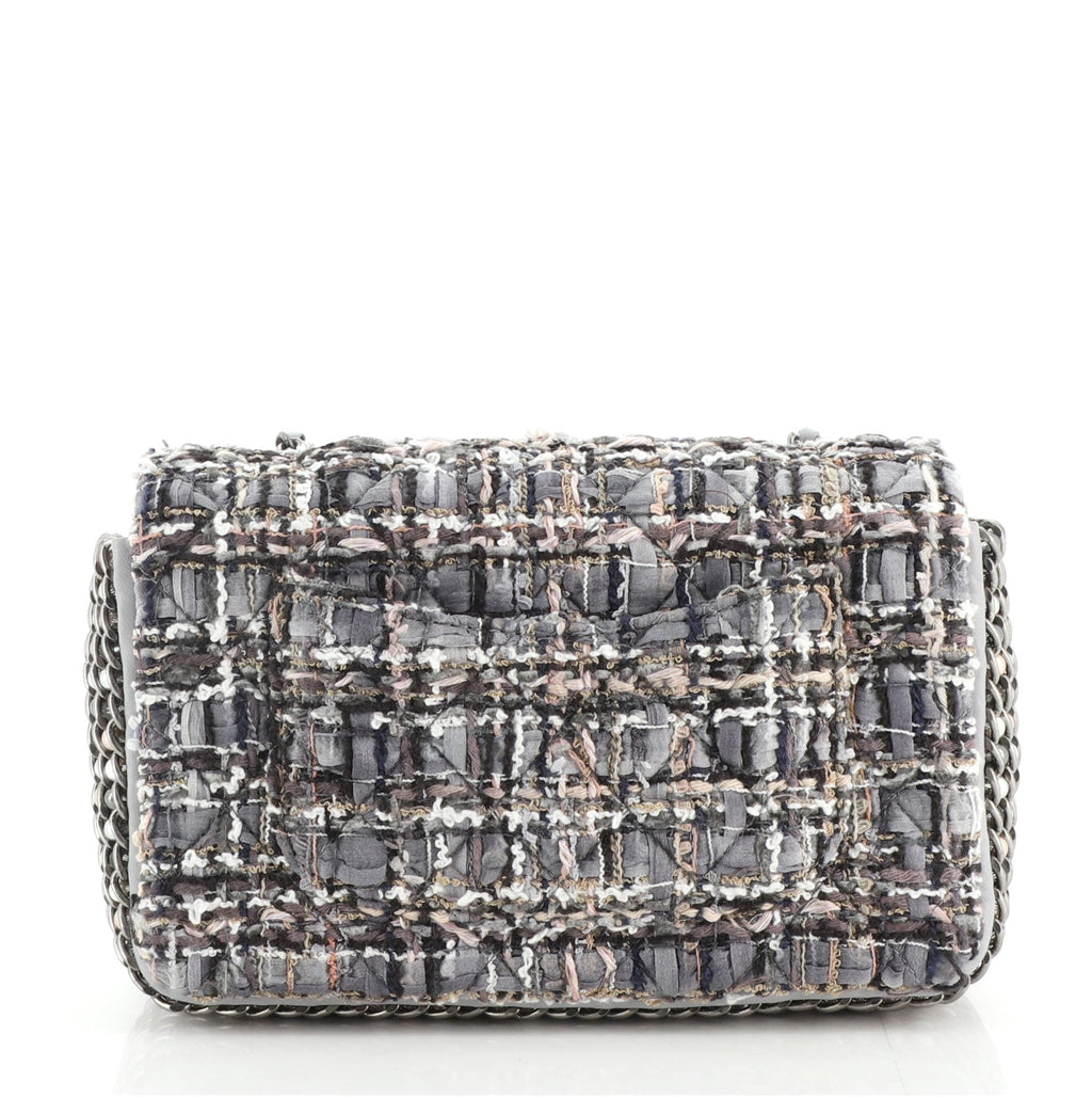 River of Pearls Flap Bag Quilted Tweed Mini