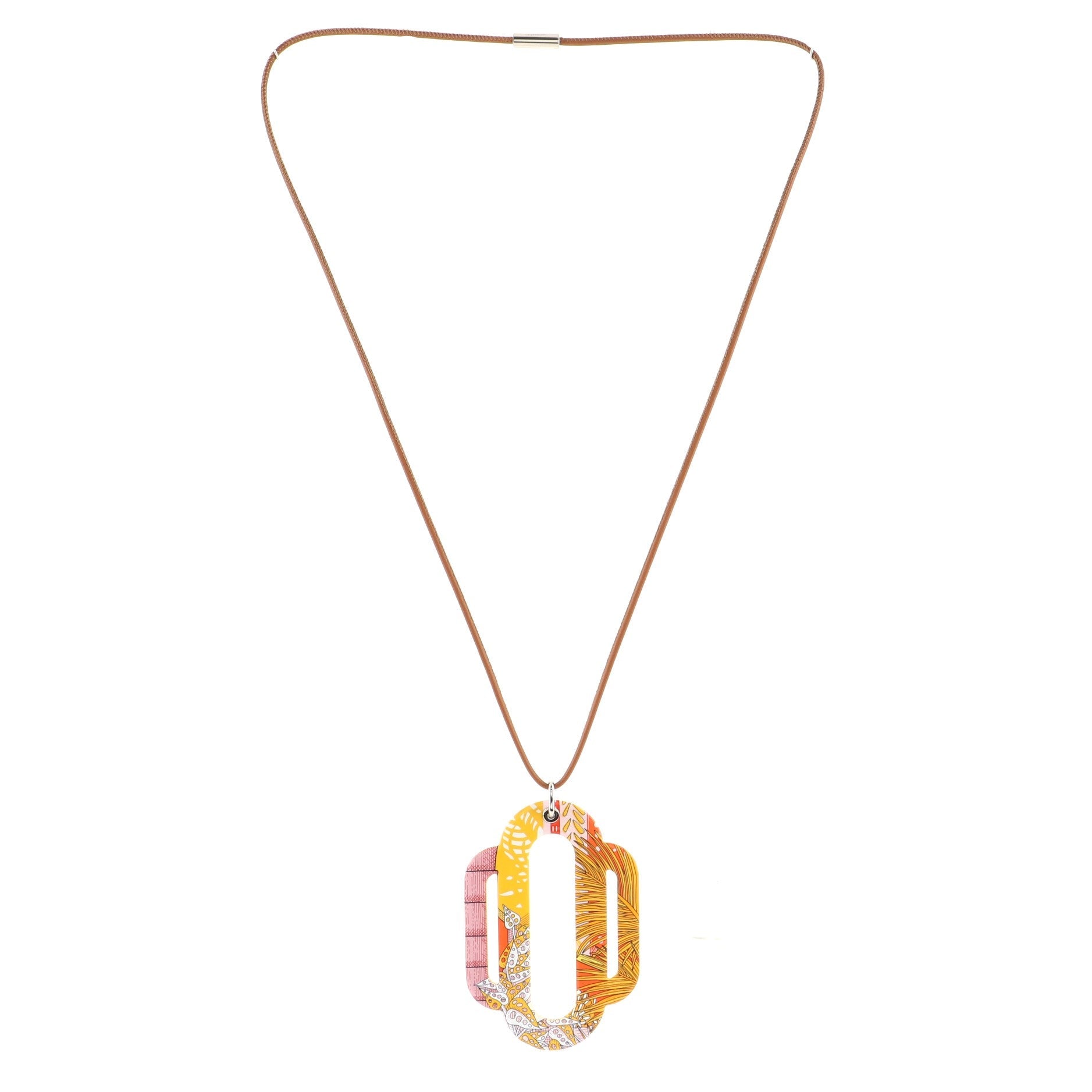 Attelage Etriers Tattoo Pendant Necklace Enamel with Leather