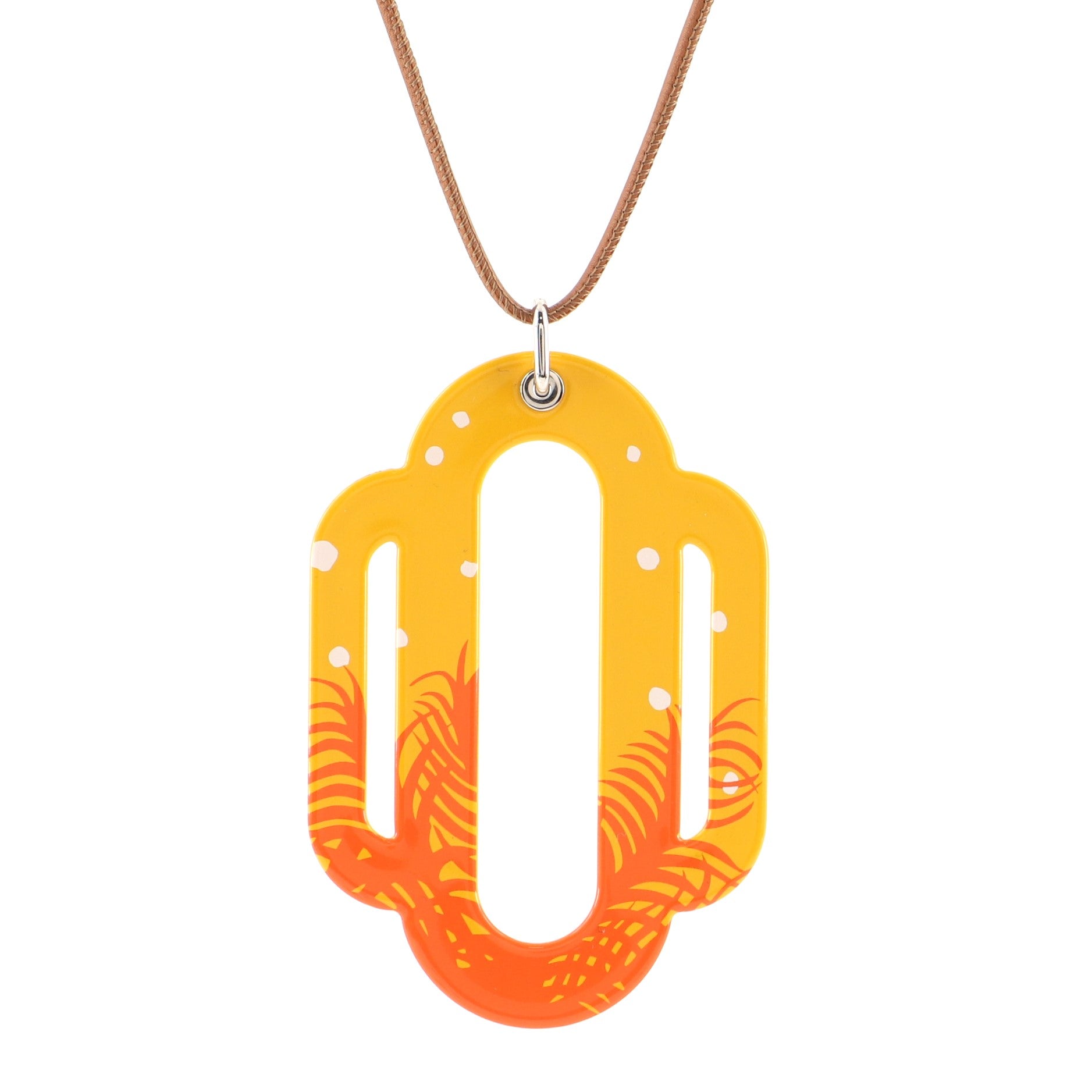 Attelage Etriers Tattoo Pendant Necklace Enamel with Leather