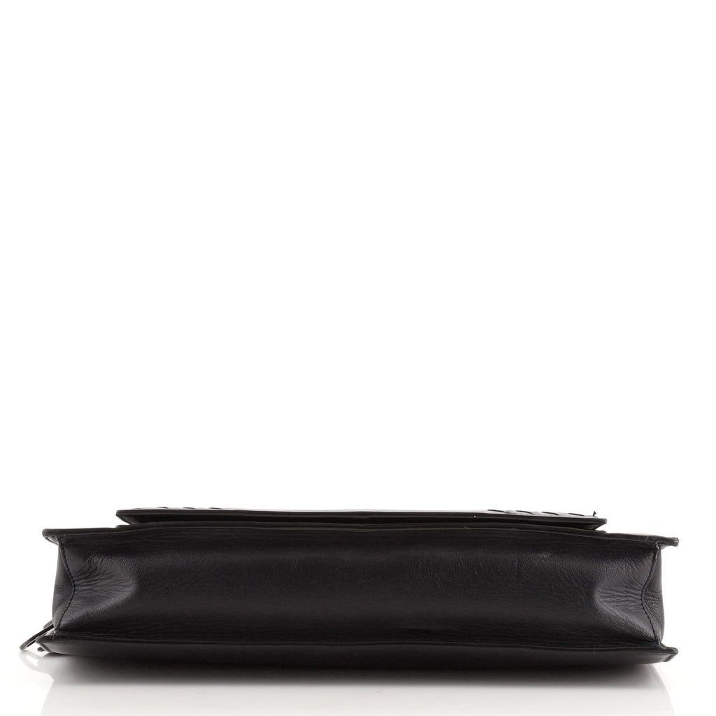 Front Pocket Flat Clutch Intrecciato Nappa with Leather