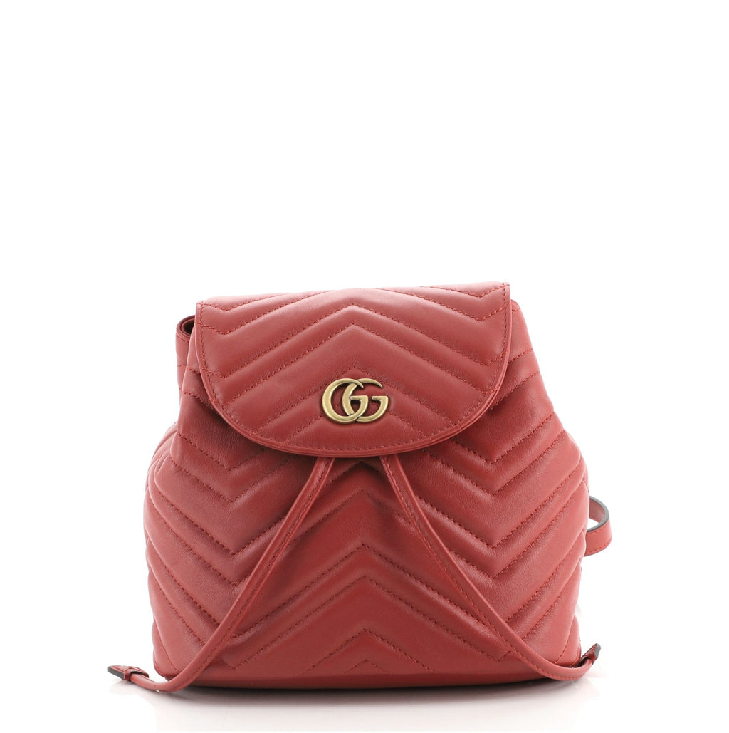 GG Marmont Drawstring Backpack Matelasse Leather Mini