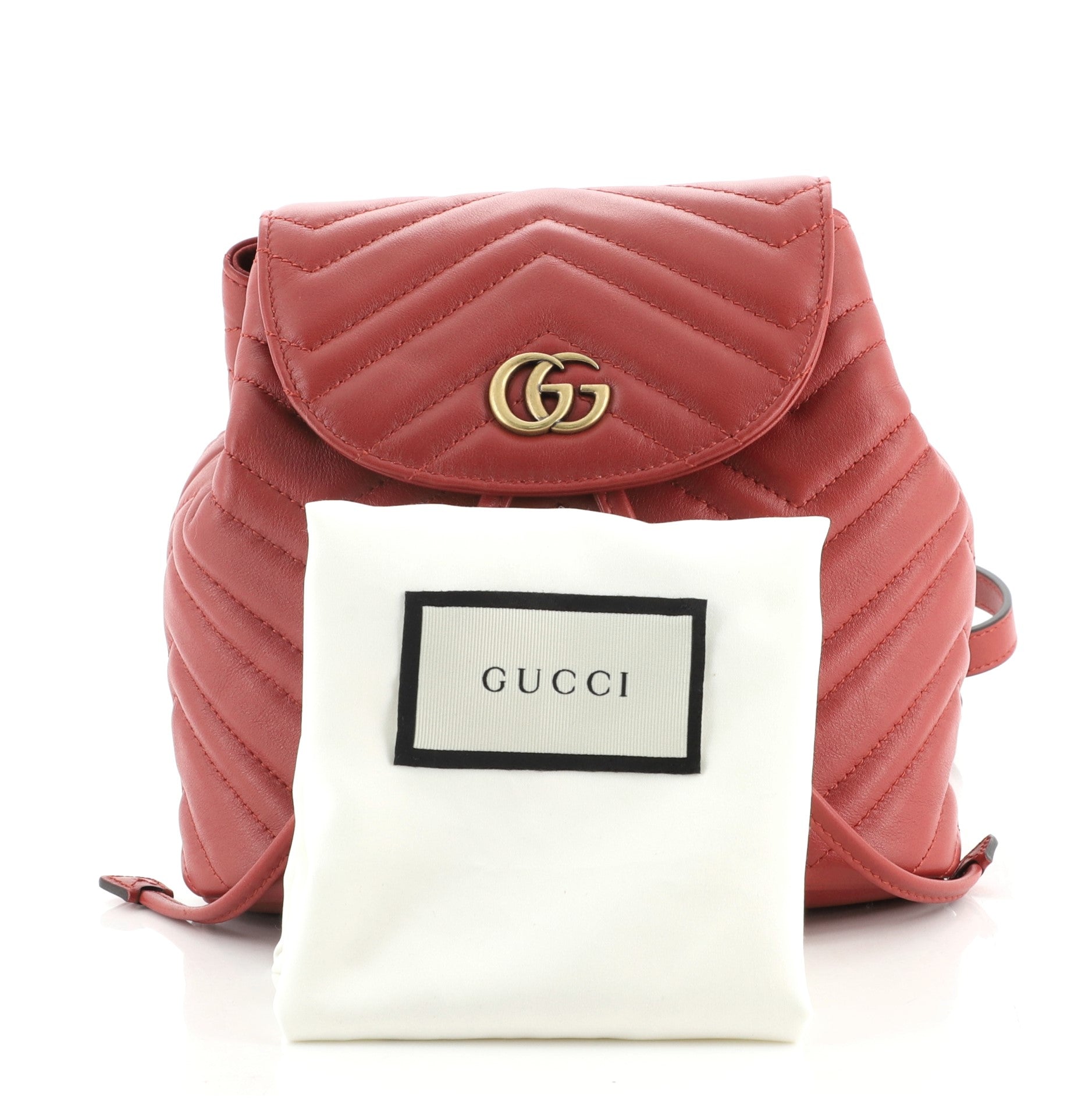 GG Marmont Drawstring Backpack Matelasse Leather Mini