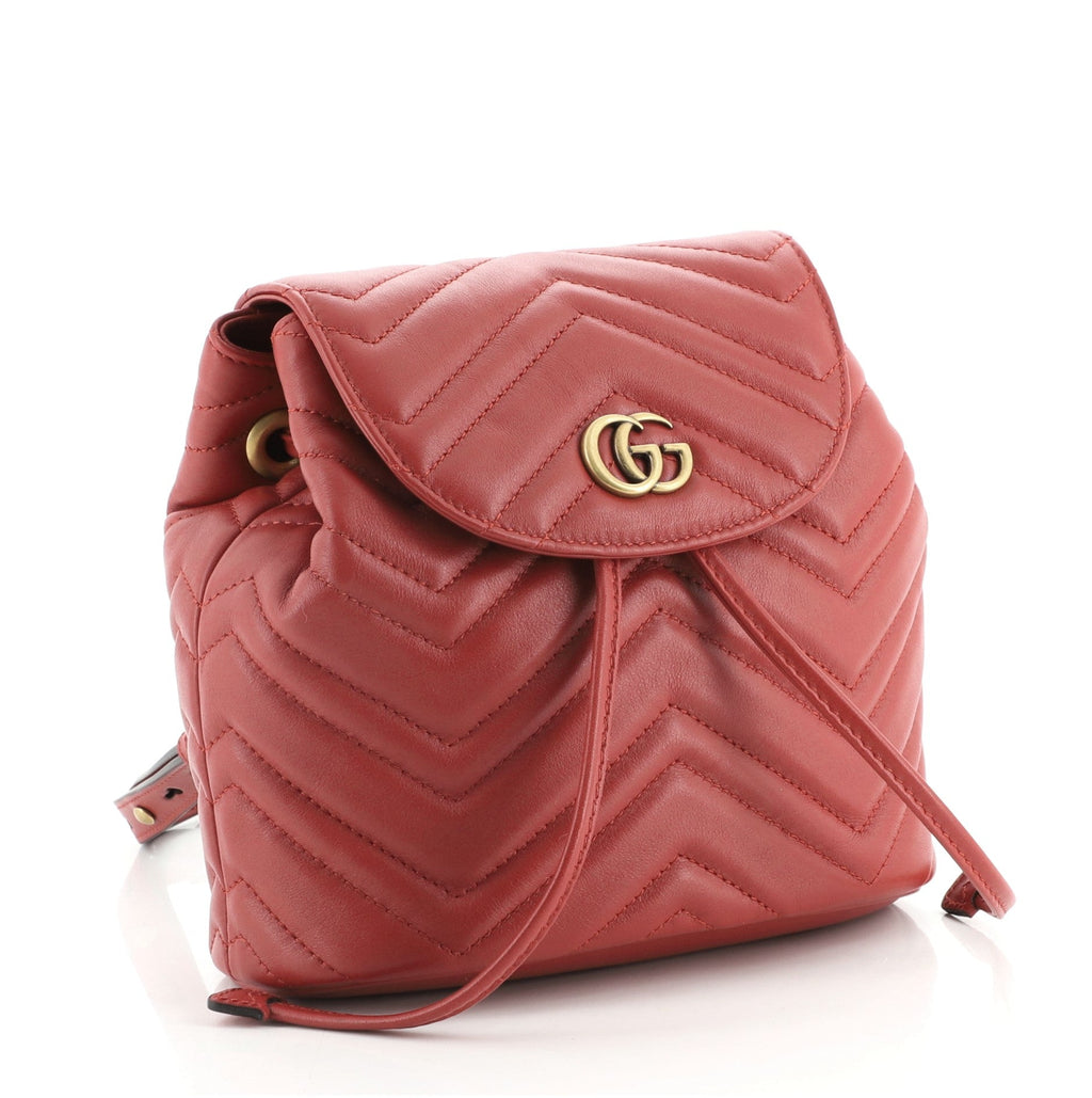 GG Marmont Drawstring Backpack Matelasse Leather Mini