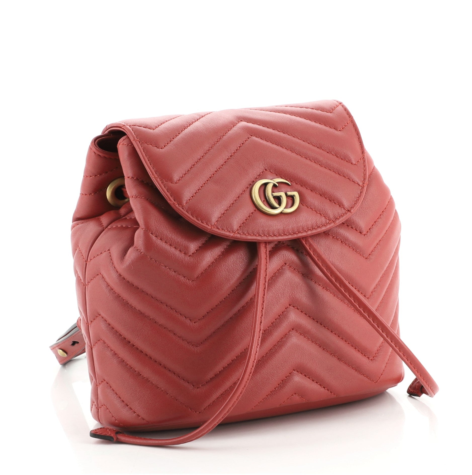 GG Marmont Drawstring Backpack Matelasse Leather Mini
