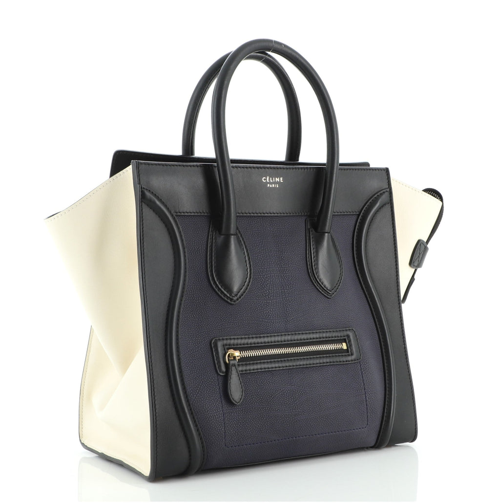 Tricolor Luggage Bag Leather Mini