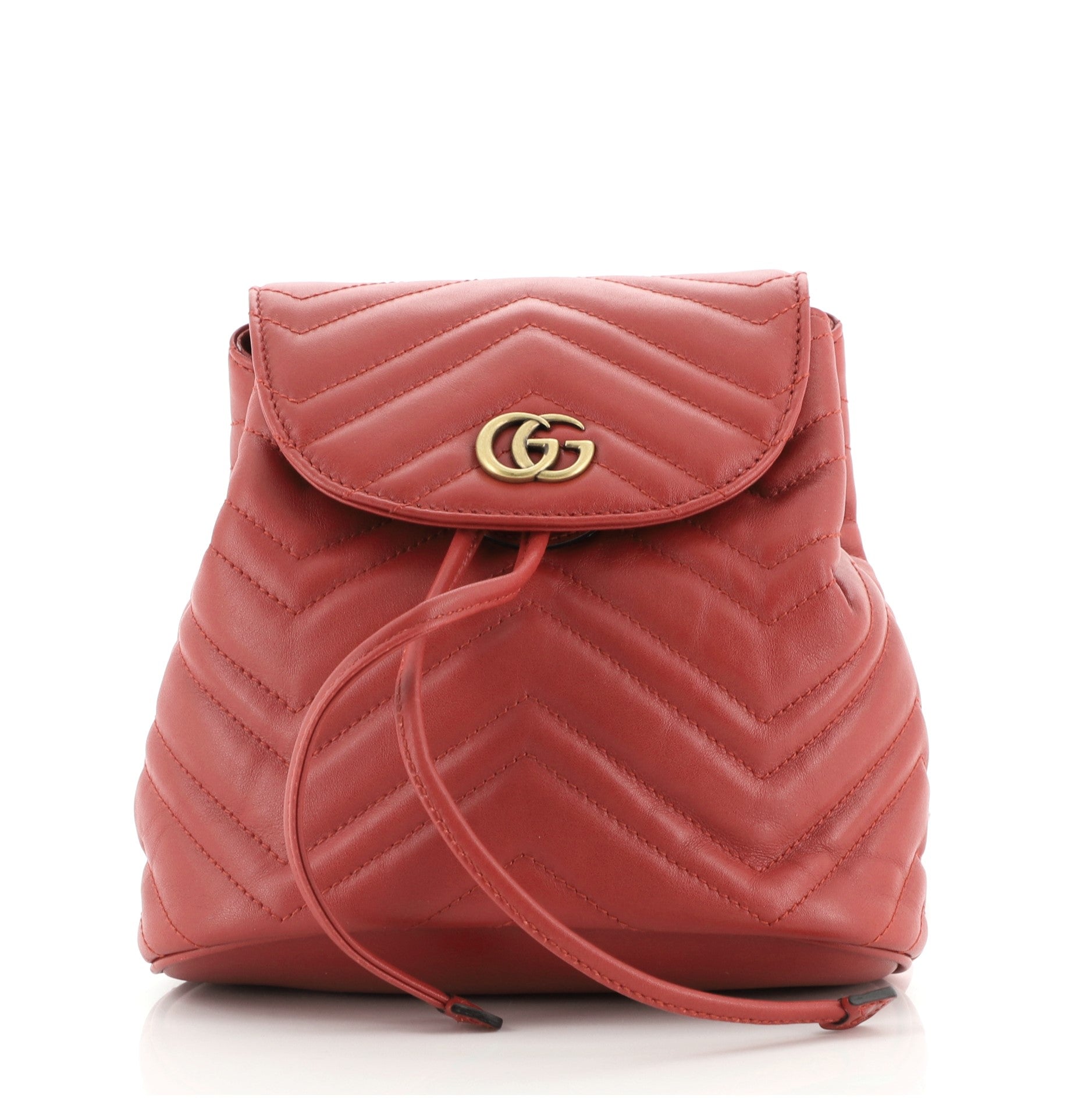 GG Marmont Drawstring Backpack Matelasse Leather Mini