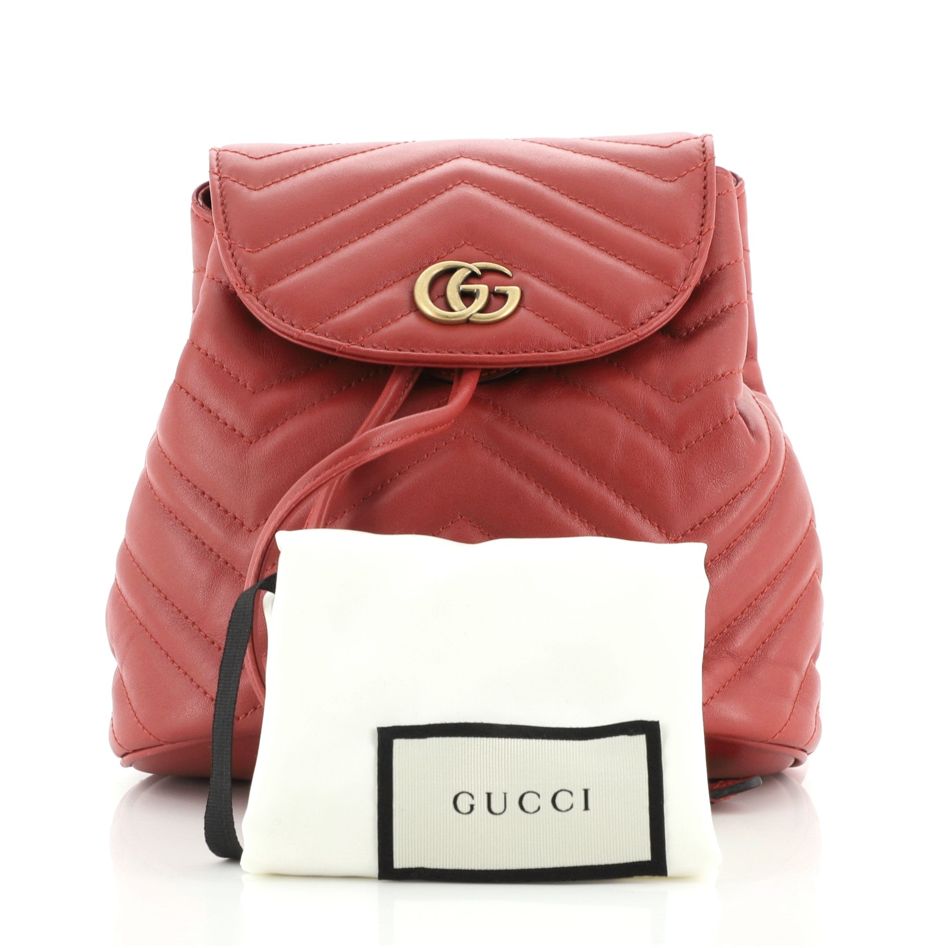 GG Marmont Drawstring Backpack Matelasse Leather Mini