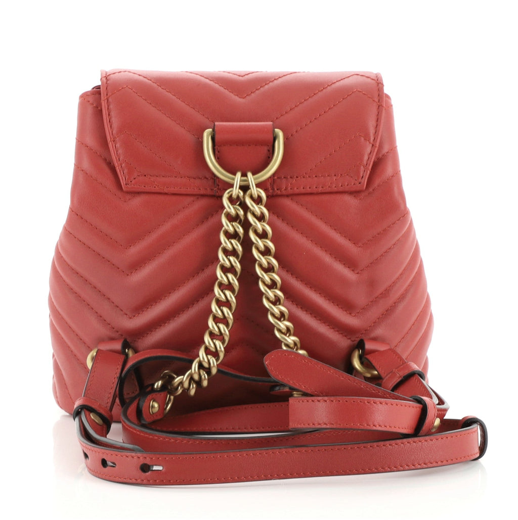 GG Marmont Drawstring Backpack Matelasse Leather Mini