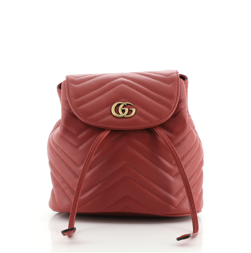 GG Marmont Drawstring Backpack Matelasse Leather Mini