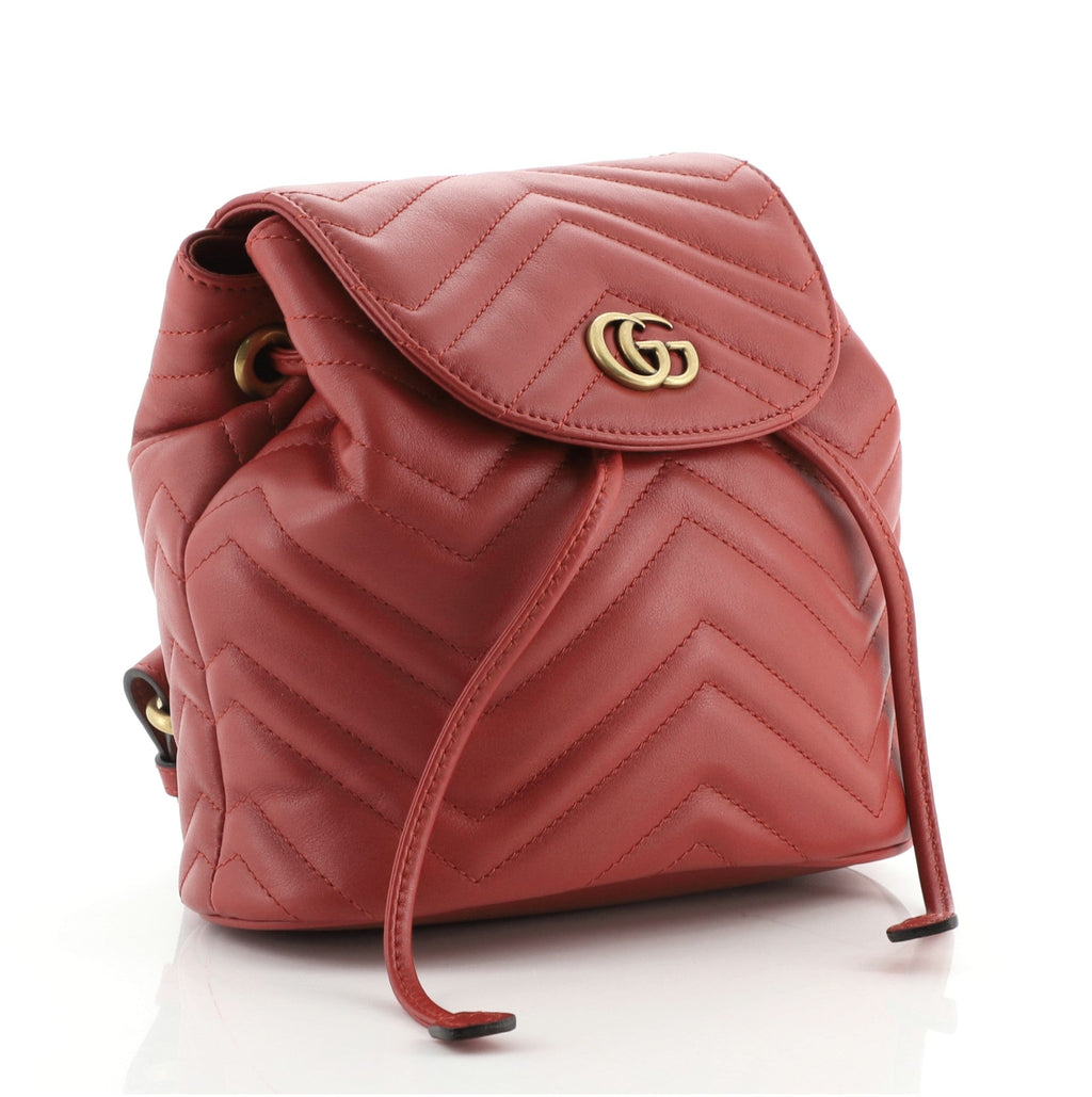 GG Marmont Drawstring Backpack Matelasse Leather Mini