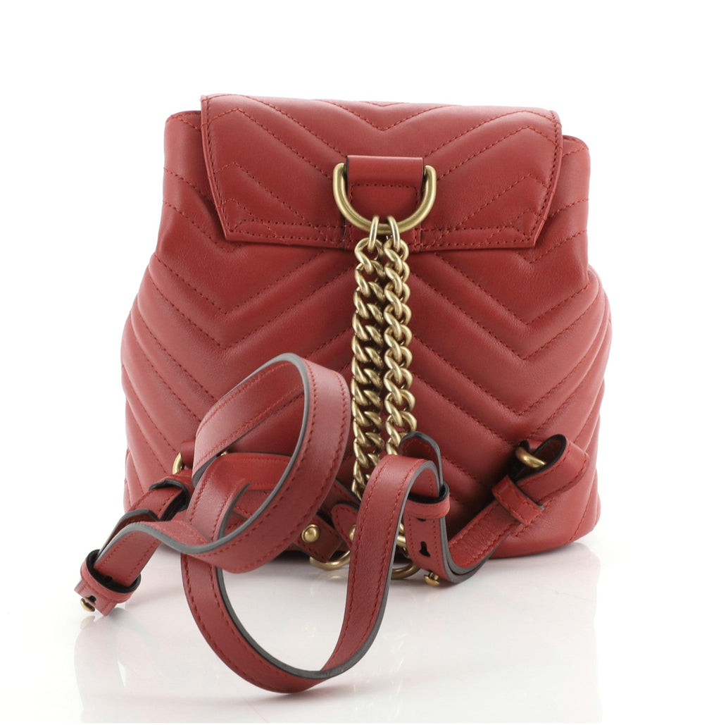 GG Marmont Drawstring Backpack Matelasse Leather Mini