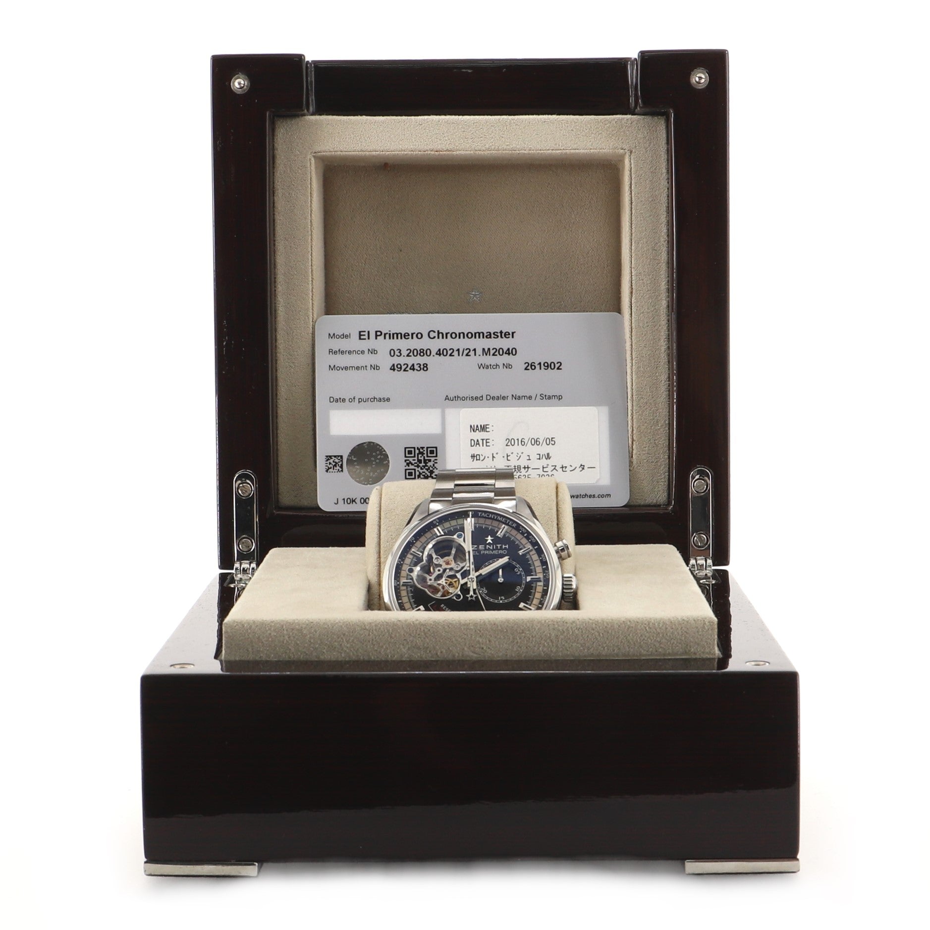 El Primero Chronomaster Open Power Reserve Automatic Watch Stainless Steel 42
