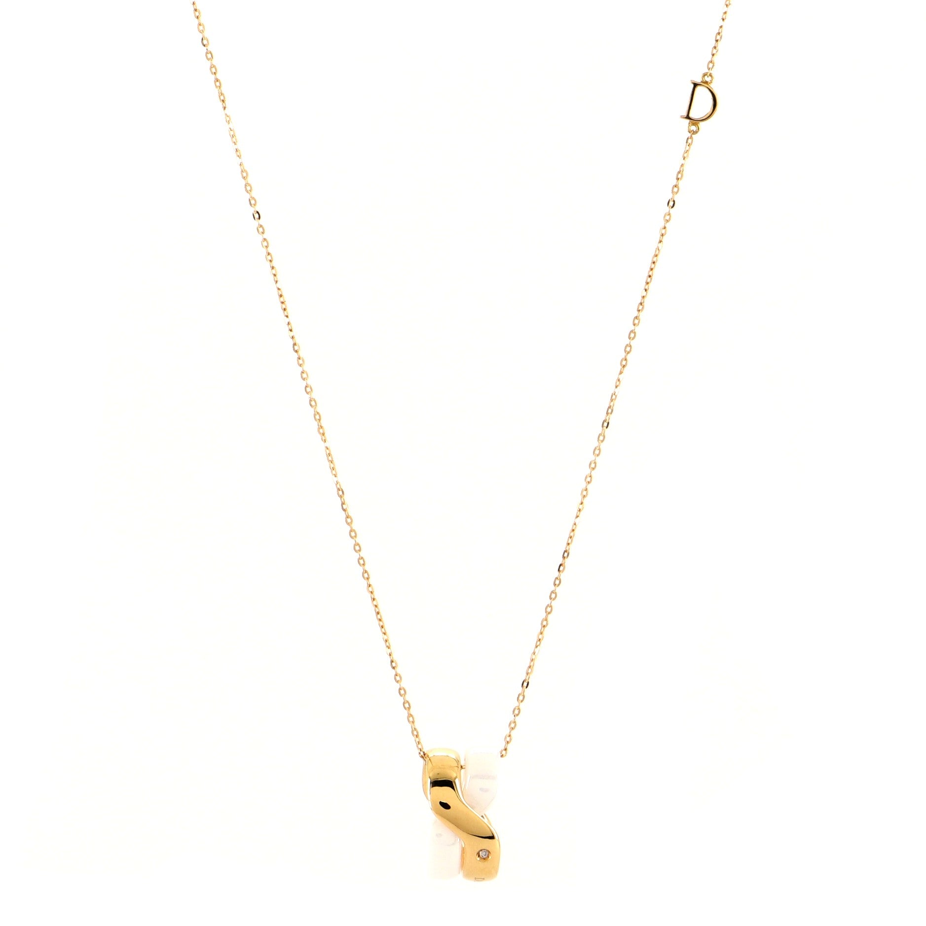 Abbraccio Necklace White Ceramic and 18K Rose Gold