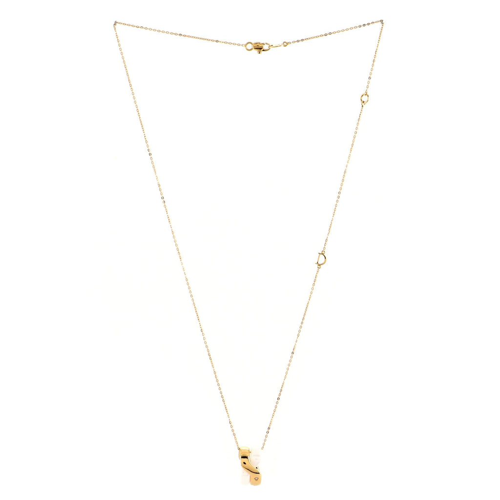 Abbraccio Necklace White Ceramic and 18K Rose Gold