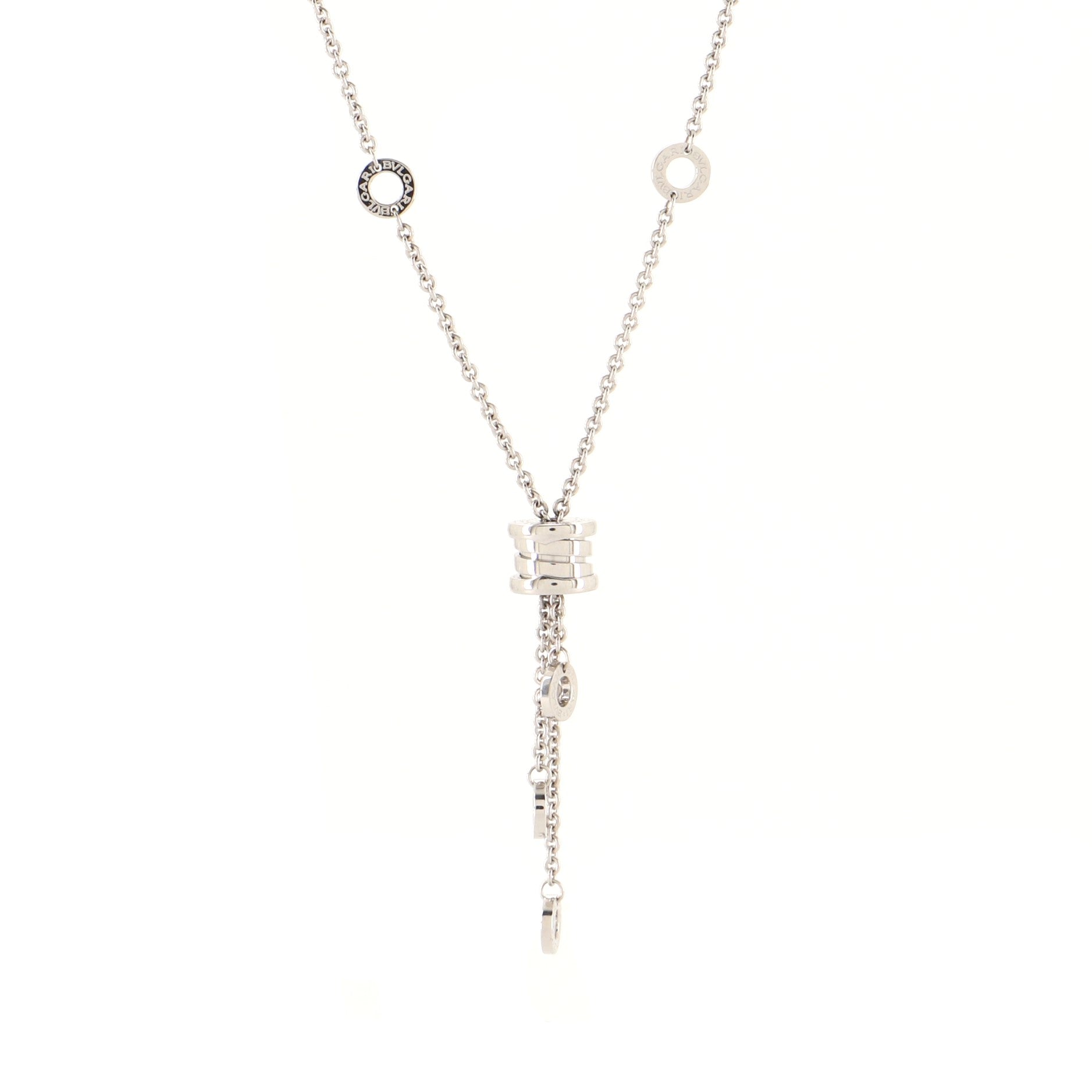 B.Zero1 3 Charm Necklace 18K White Gold