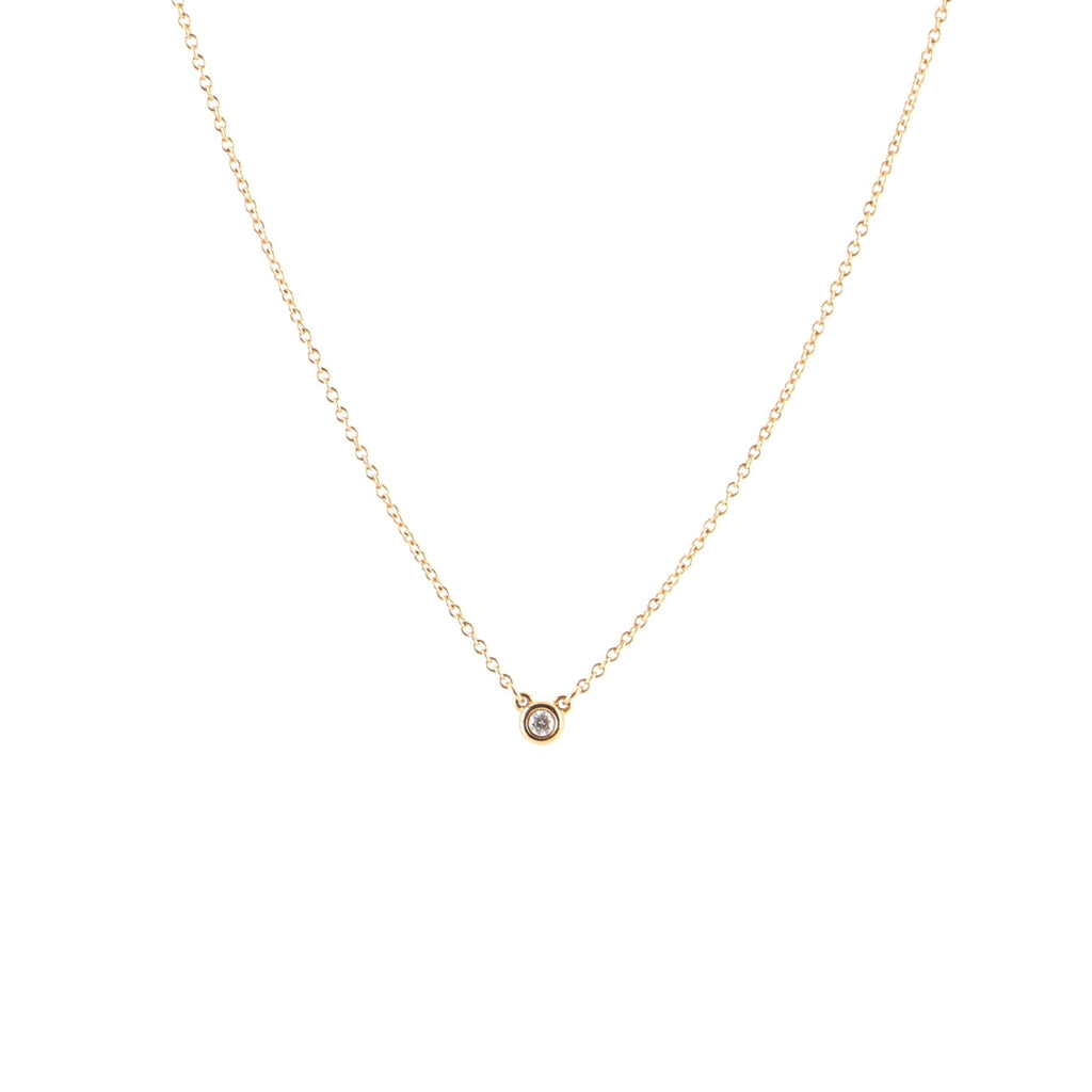 Elsa Peretti Diamonds By The Yard Pendant Necklace 18K Rose Gold with Diamond .07CT