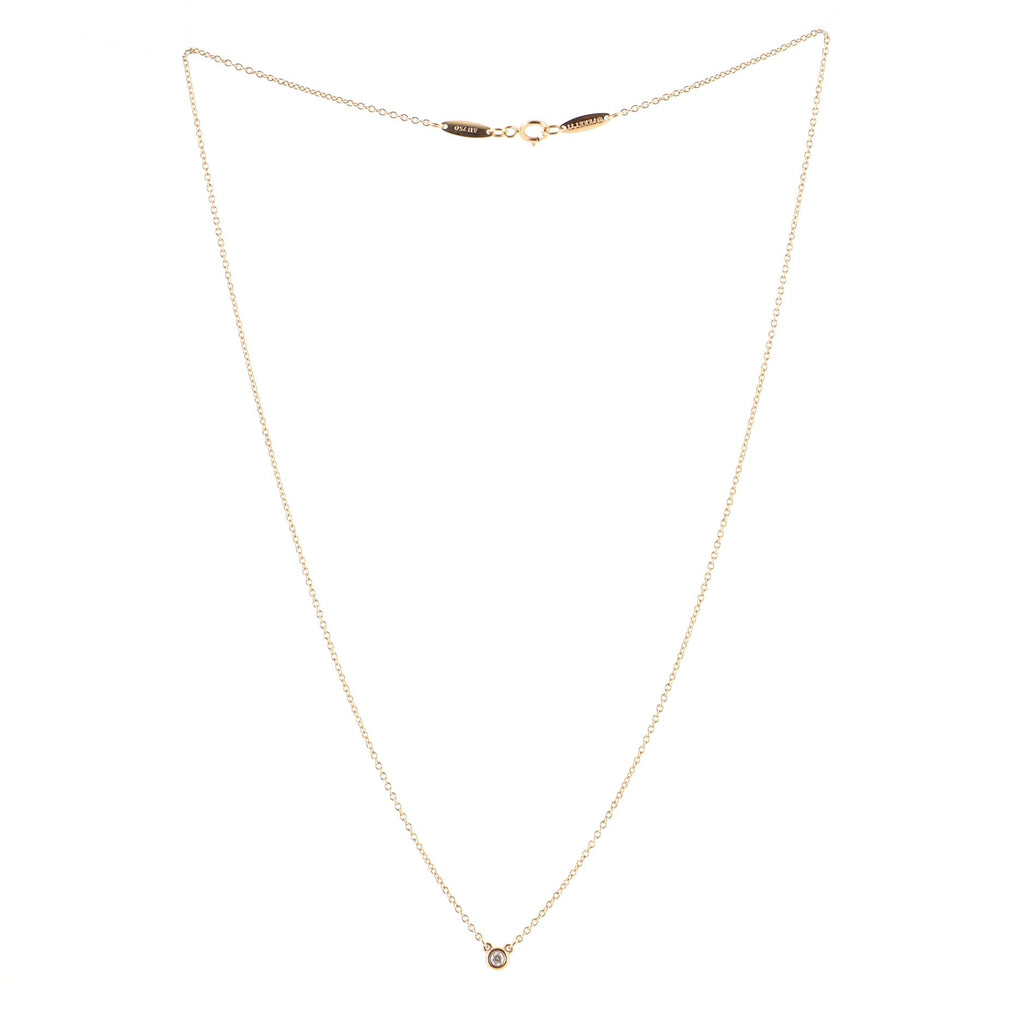 Elsa Peretti Diamonds By The Yard Pendant Necklace 18K Rose Gold with Diamond .07CT