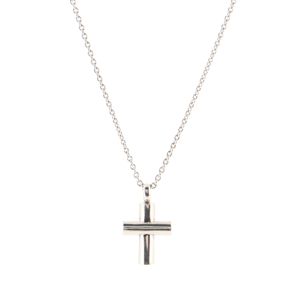 Latin Cross Necklace 18K White Gold