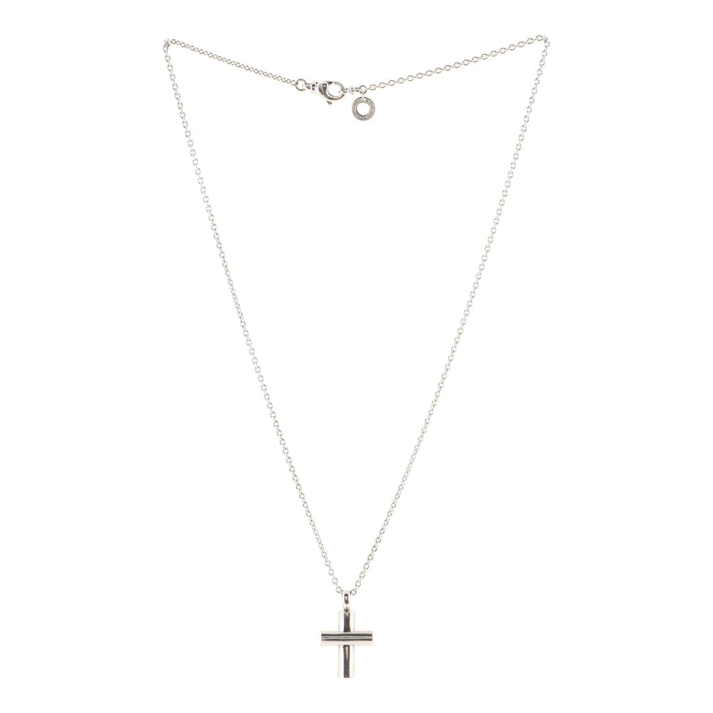 Latin Cross Necklace 18K White Gold