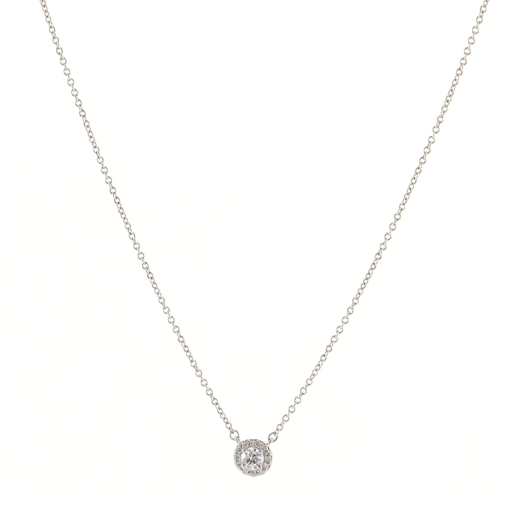 Soleste Circlet Pendant Necklace Platinum and Diamonds Mini