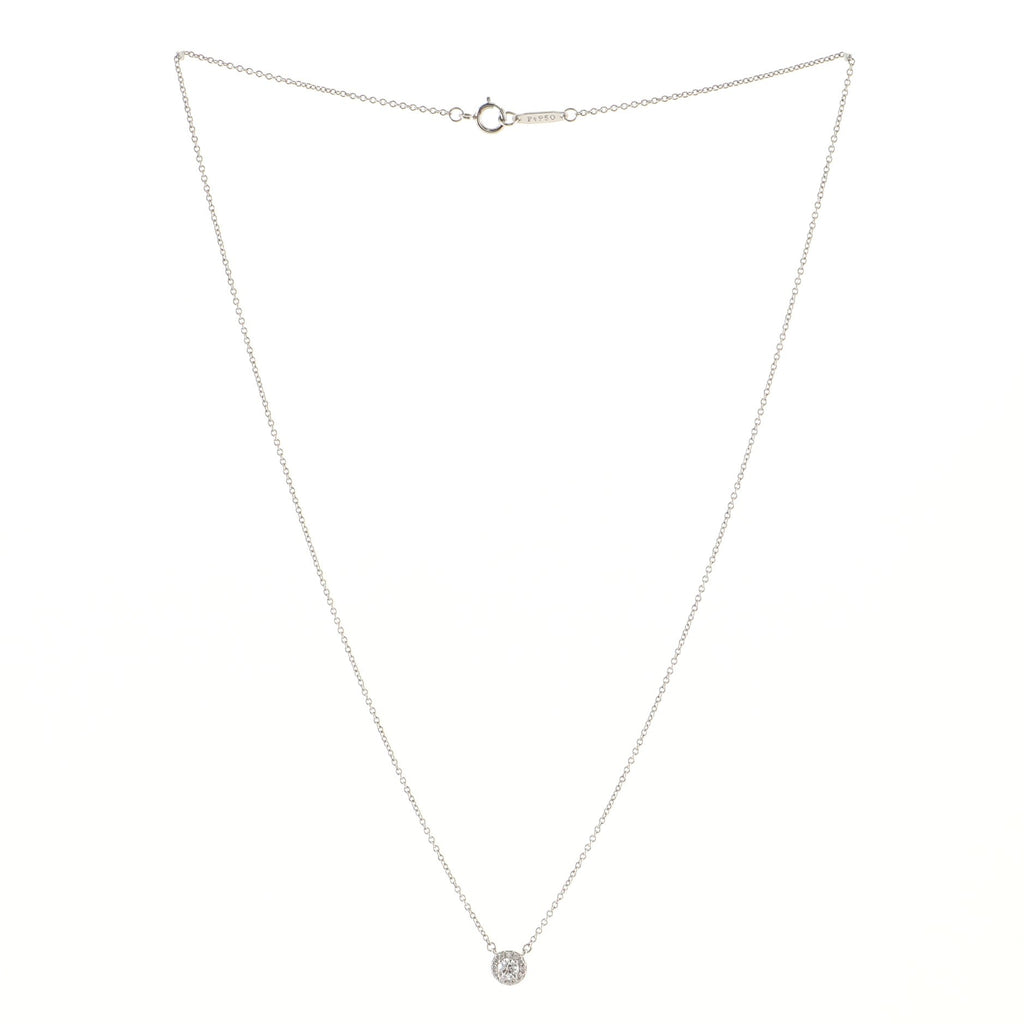 Soleste Circlet Pendant Necklace Platinum and Diamonds Mini