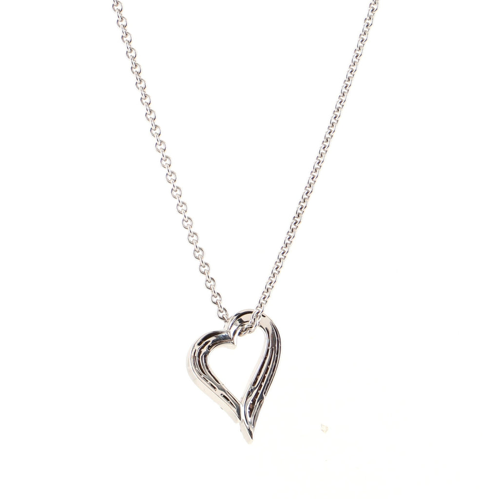 Heart Pendant Necklace 18K White Gold with Diamonds