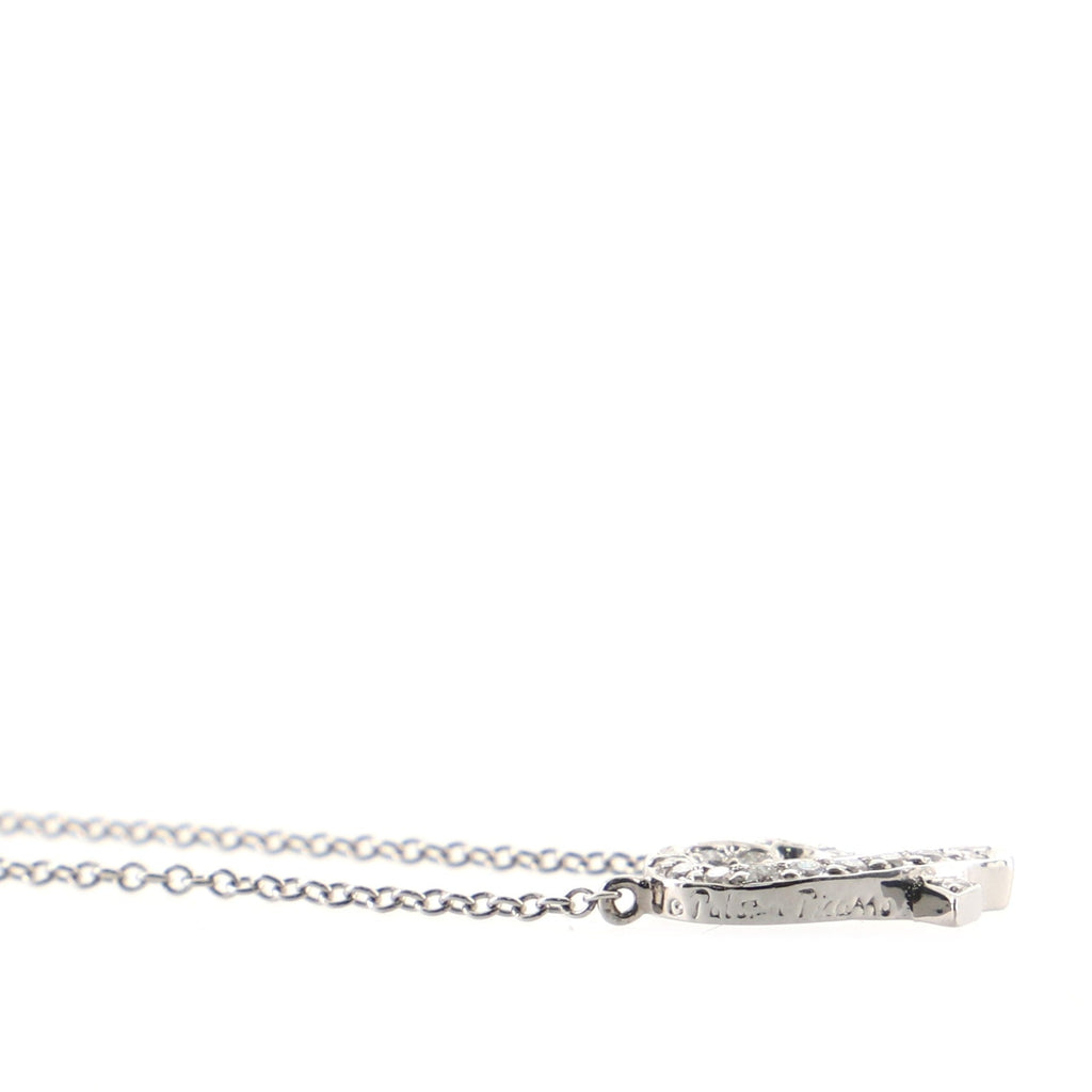 Paloma Picasso Loving Heart Pendant Necklace Platinum with Diamonds