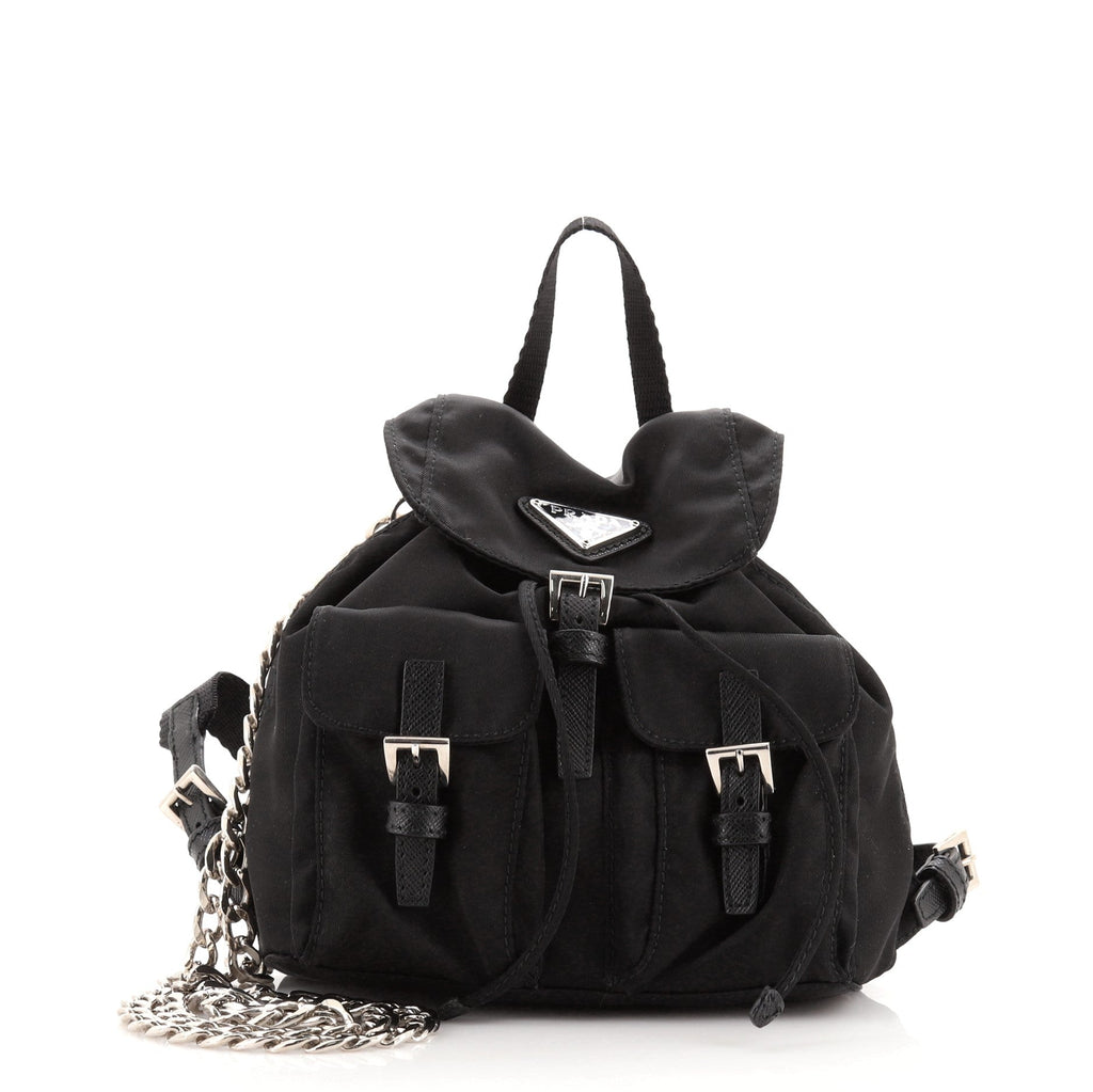 Convertible Chain Backpack Tessuto Mini