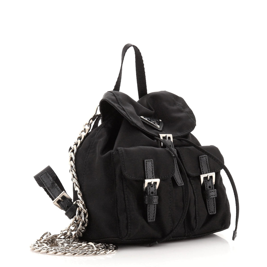 Convertible Chain Backpack Tessuto Mini