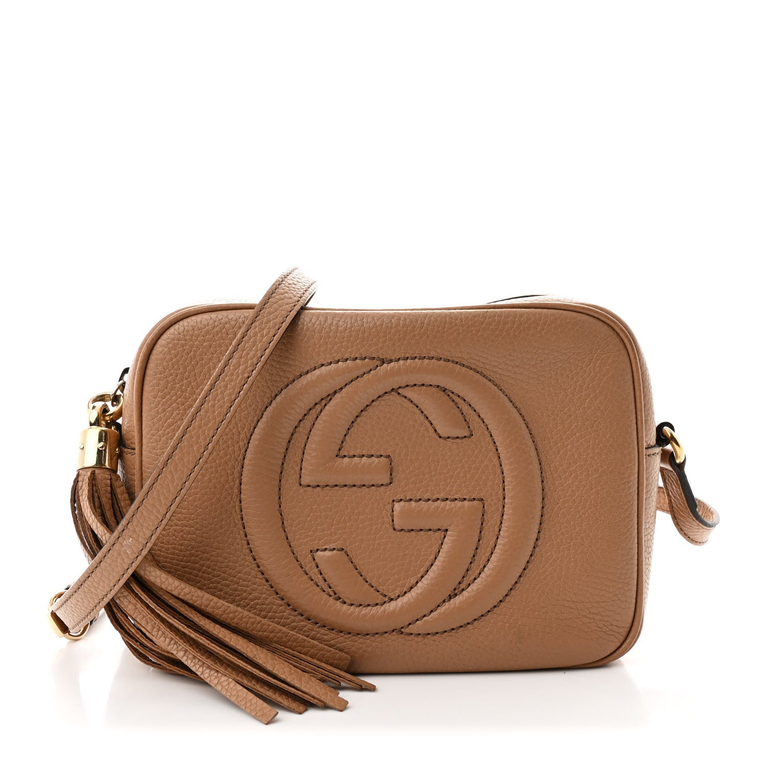 Pebbled Calfskin Small Soho Disco Bag Camelia