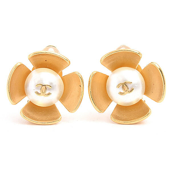 Chanel GP Coco Mark Flower Design Earrings 96P
