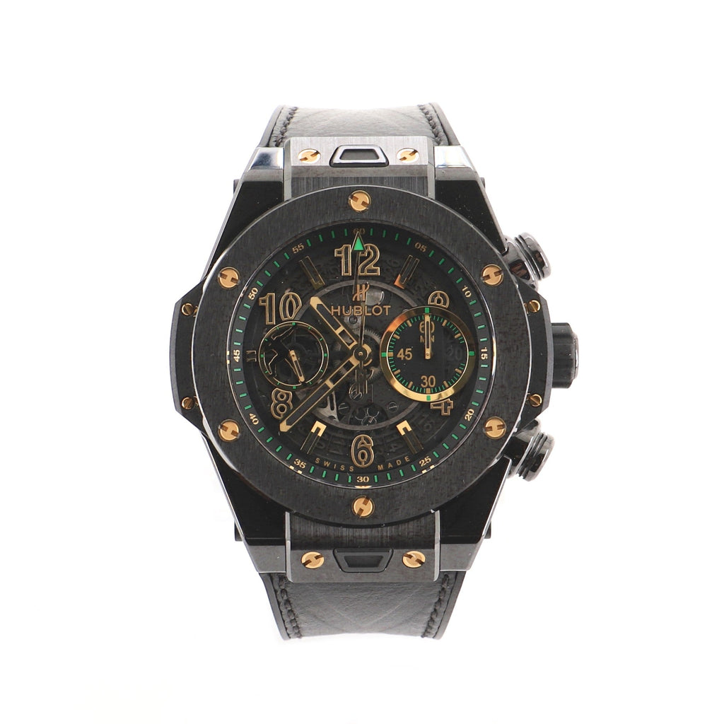 Big Bang Unico Usain Bolt Chronograph Automatic Watch Ceramic with Yellow Gold and Rubber 48