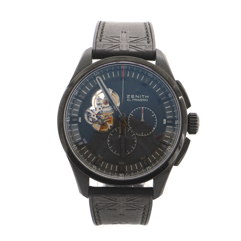 El Primero Rolling Stones Chronograph Automatic Watch DLC Titanium and Embossed Rubber 45