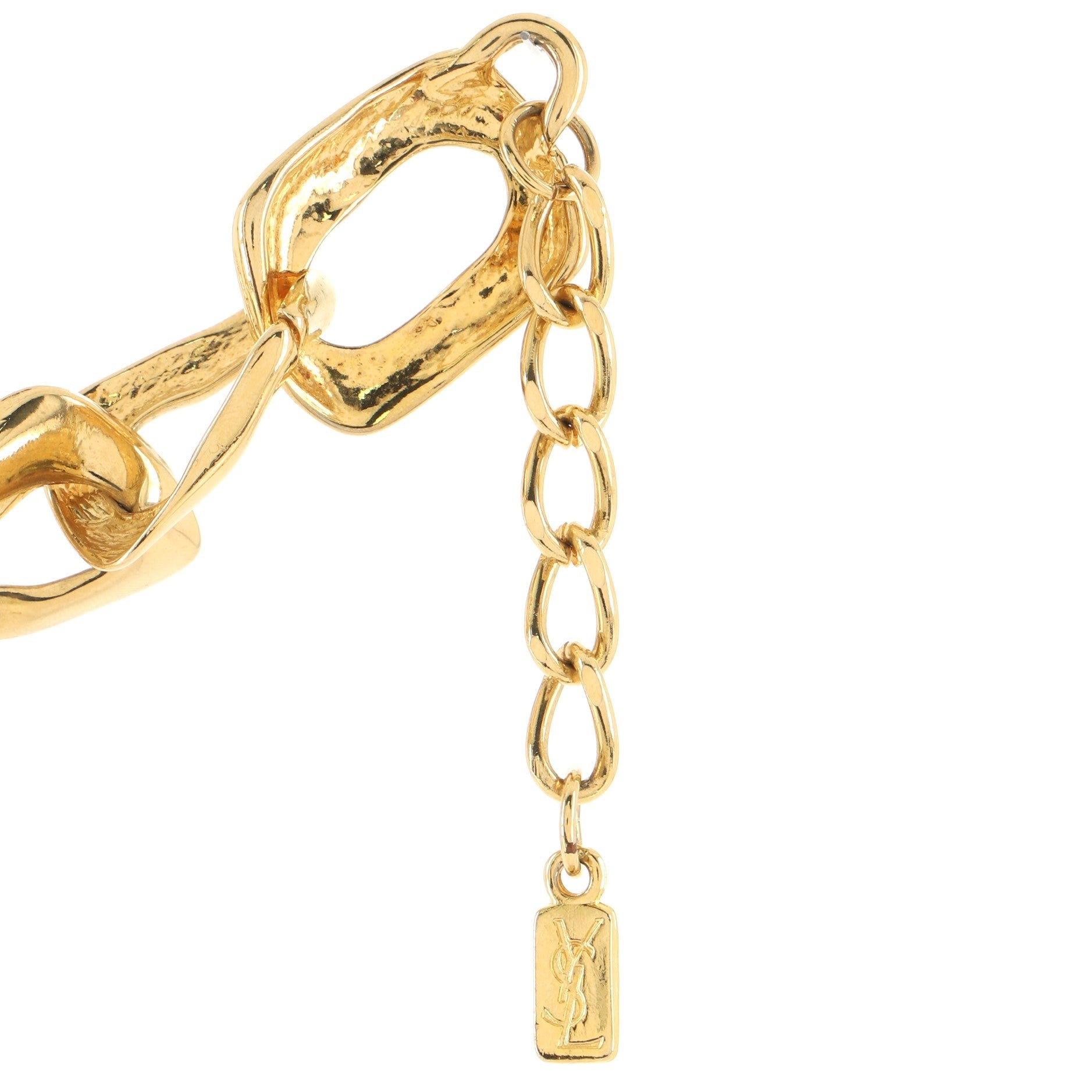 Oversized Chain Link Short Necklace Metal with Crystals