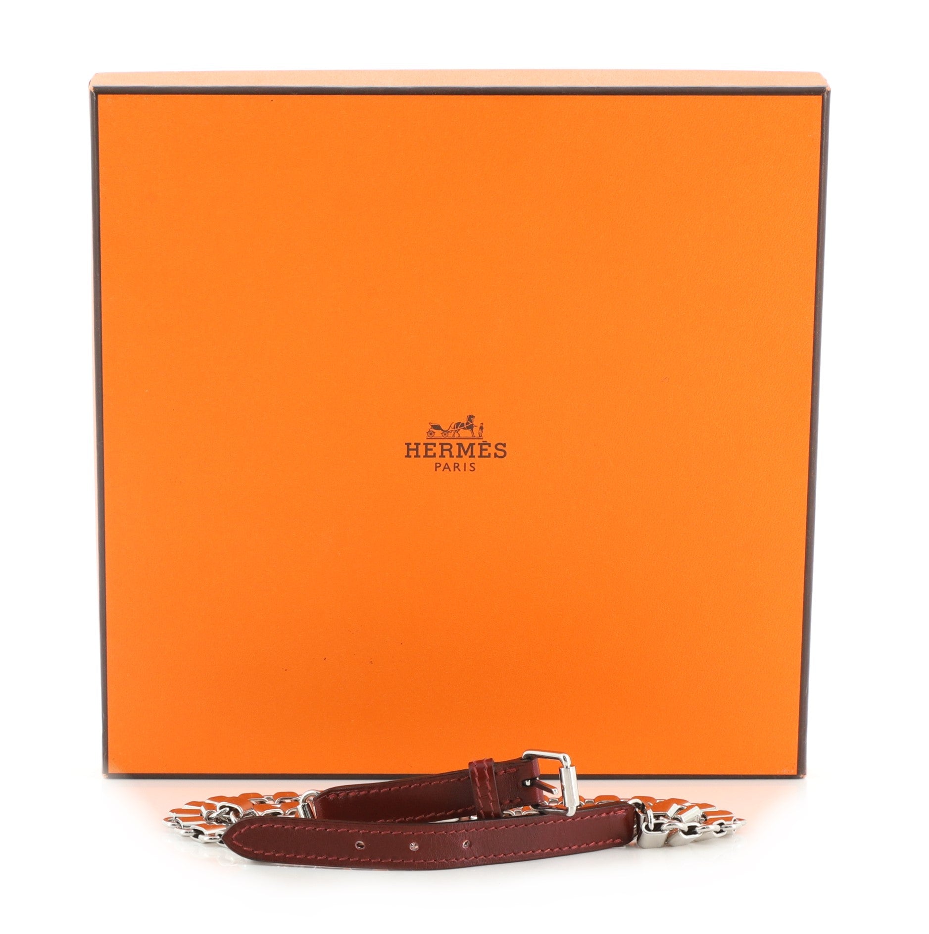Chain Link Belt Metal with Leather 80