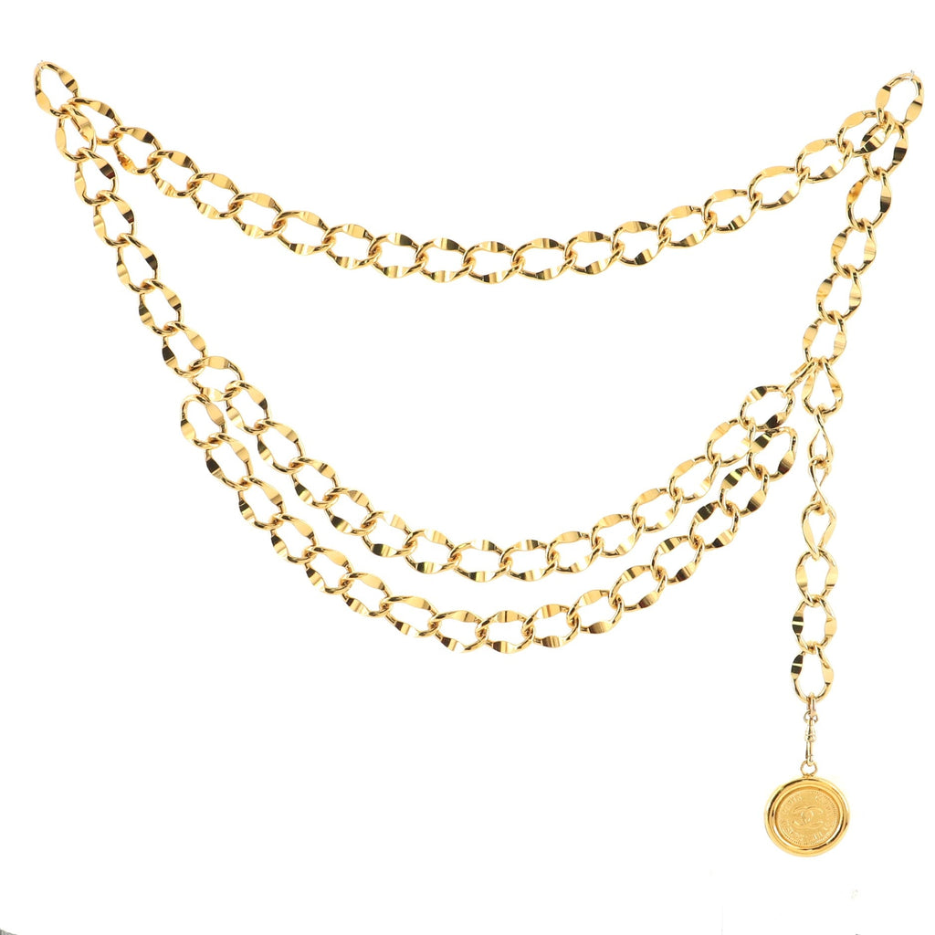 Vintage Medallion Chain Belt Metal 100