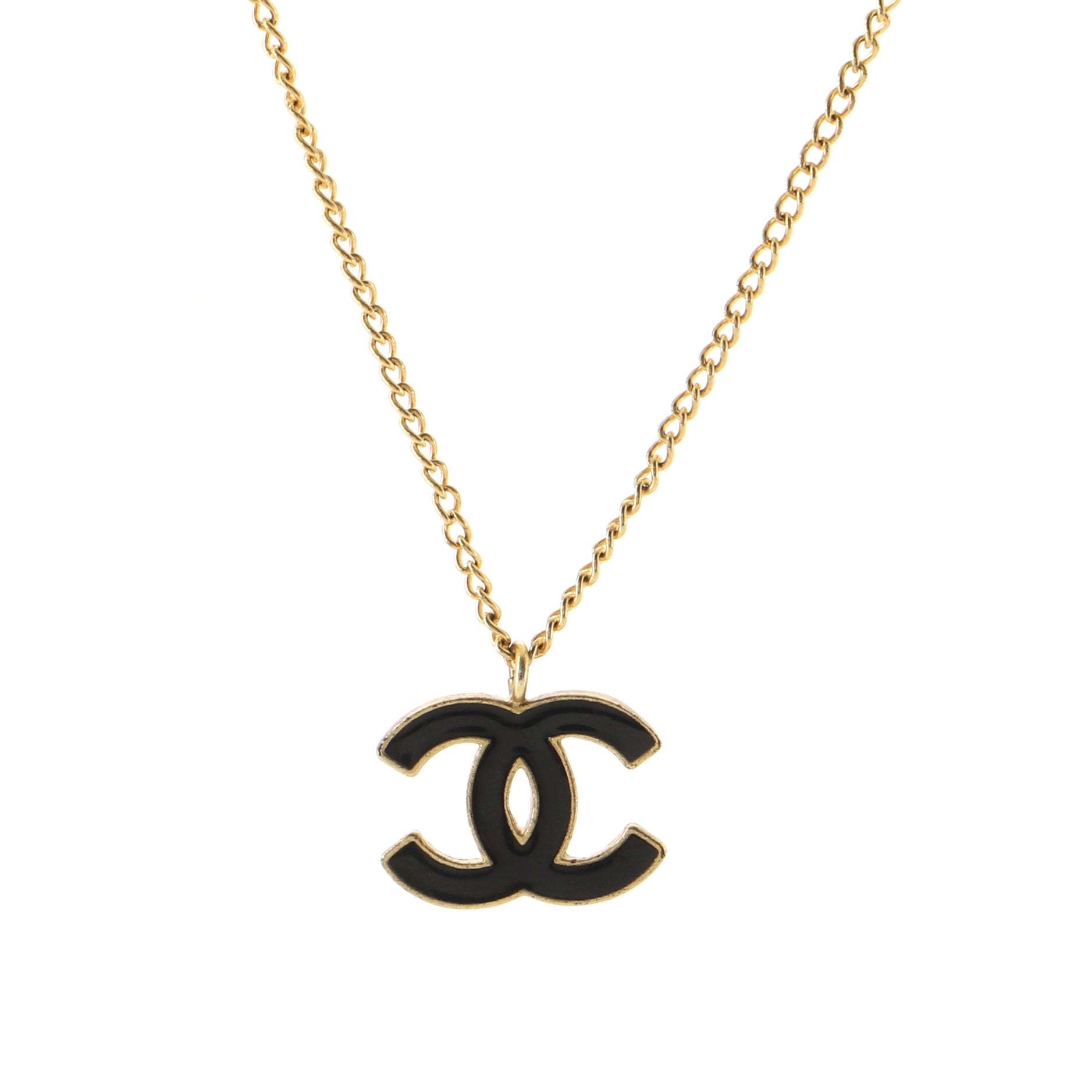 CC Pendant Necklace Metal with Enamel