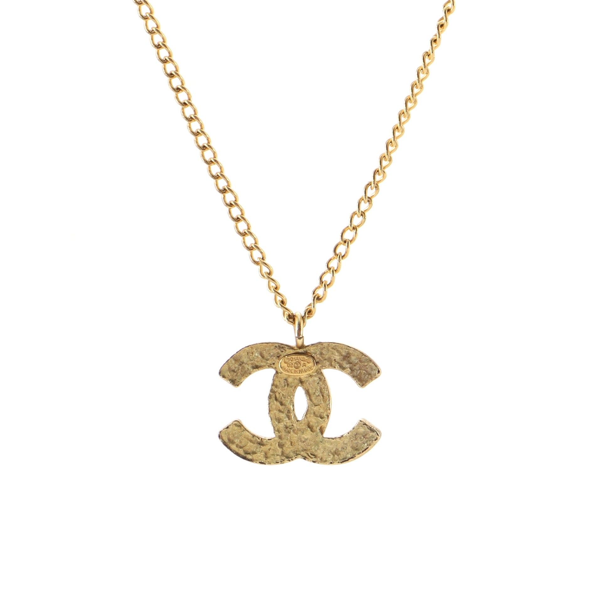 CC Pendant Necklace Metal with Enamel