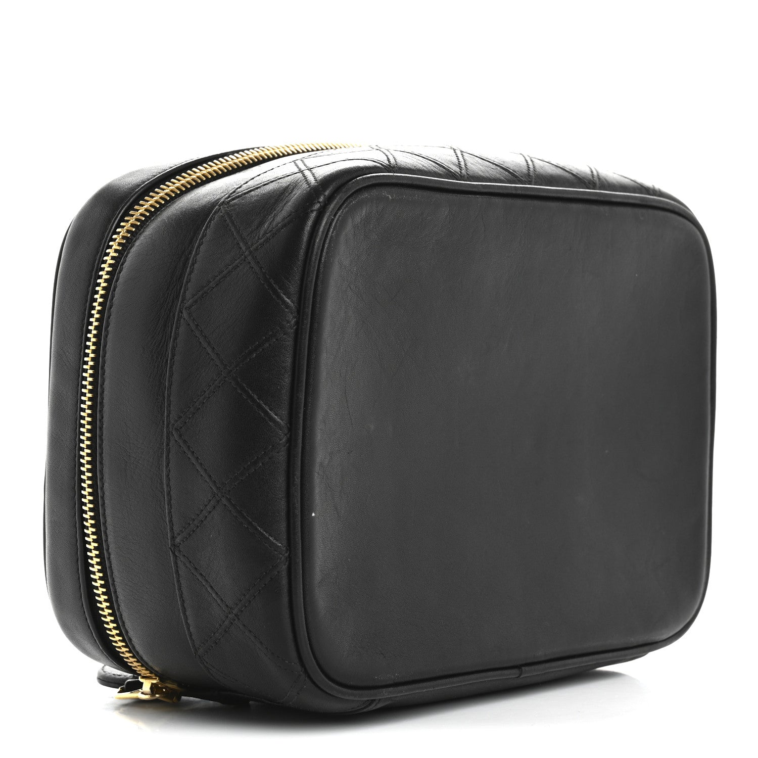 Lambskin Vanity Cosmetic Case Black