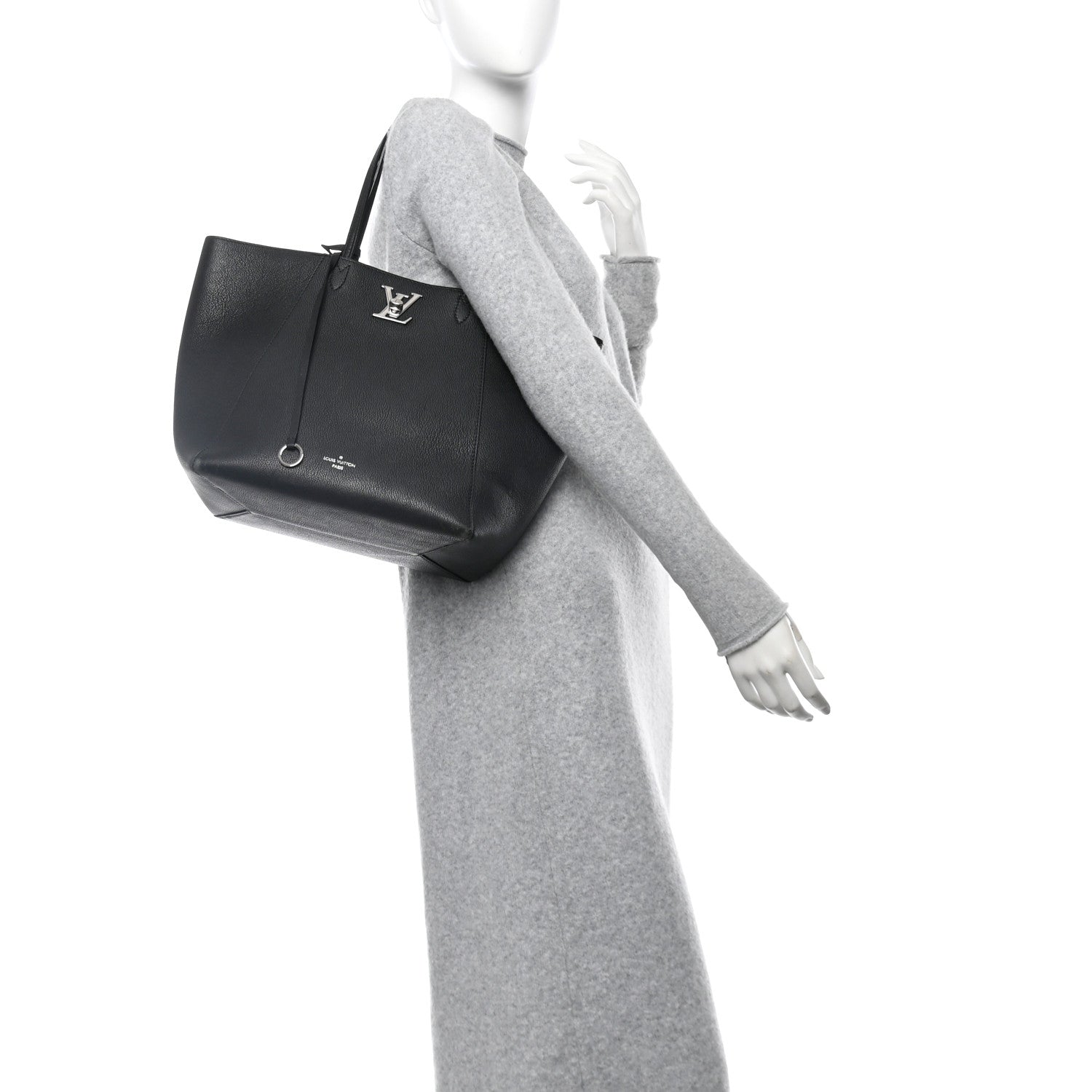 Calfskin Lockme Cabas  Black