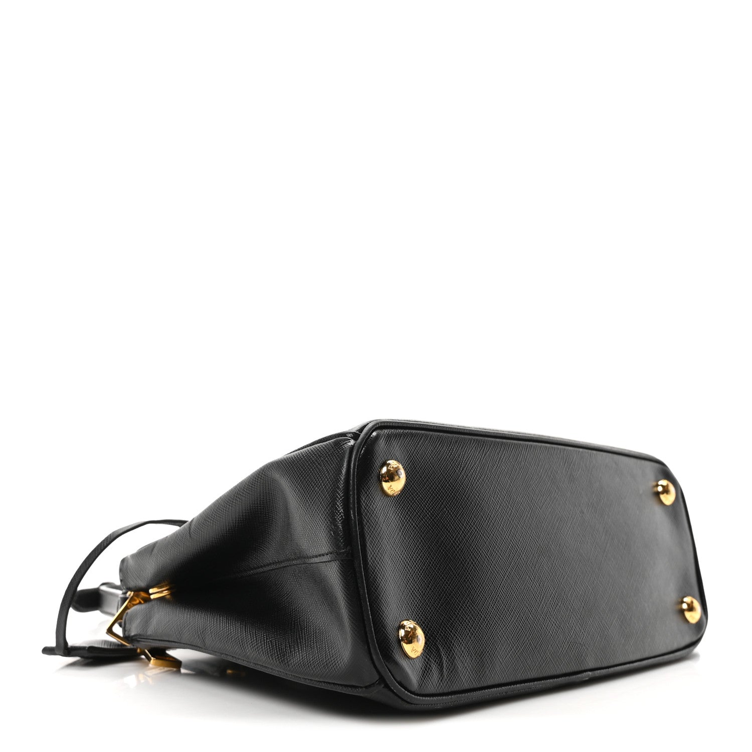 Saffiano Mini Galleria Double Zip Tote Black