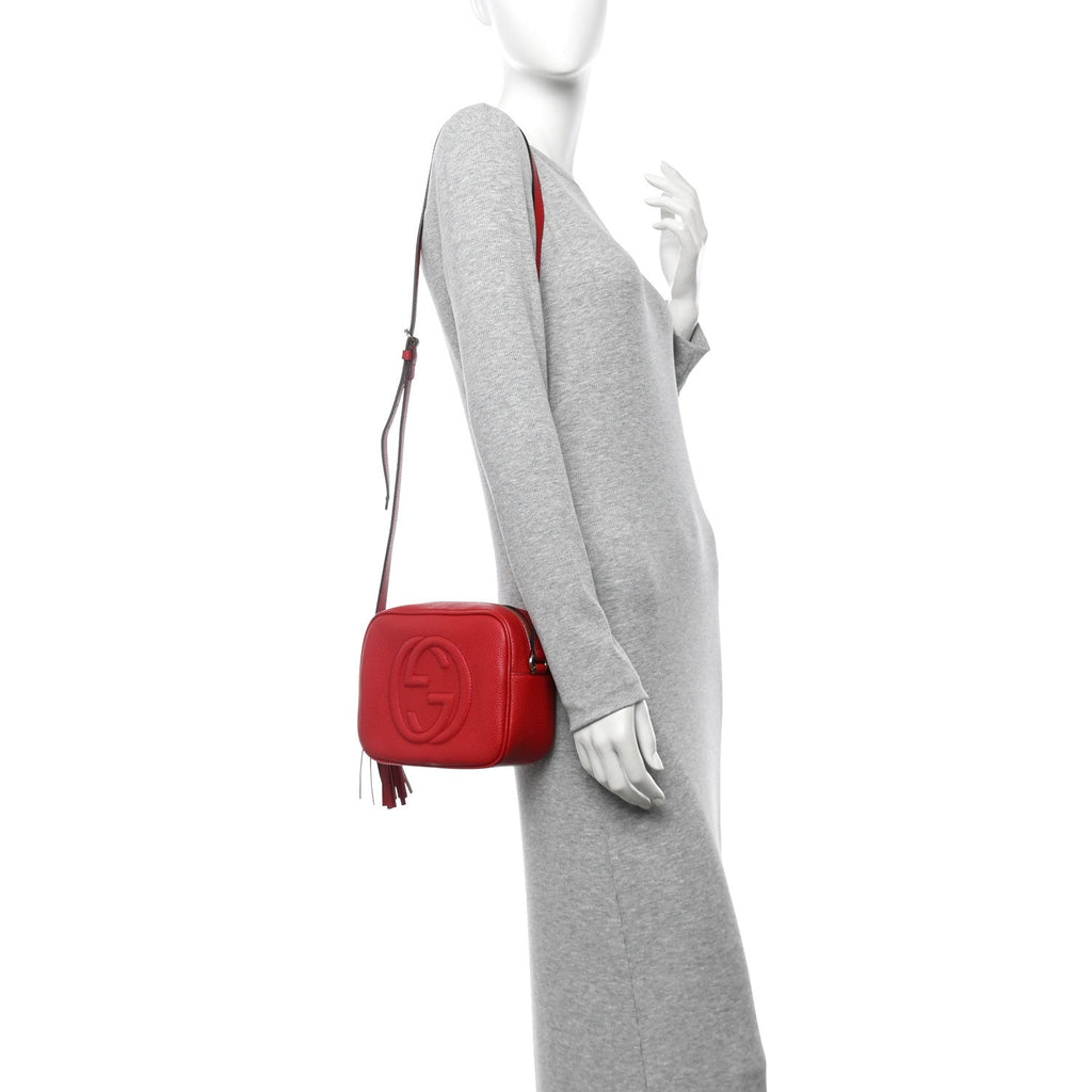 Pebbled Calfskin Small Soho Disco Bag Tabasco Red