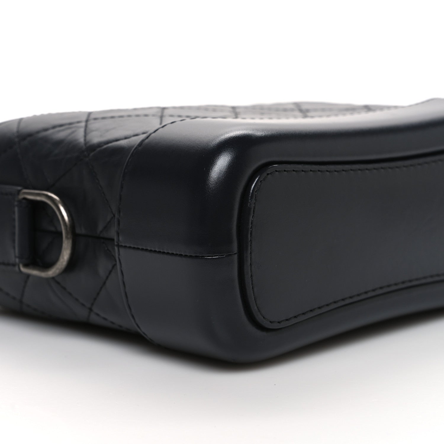 Aged Calfskin Quilted Small Gabrielle Hobo Dark Grey