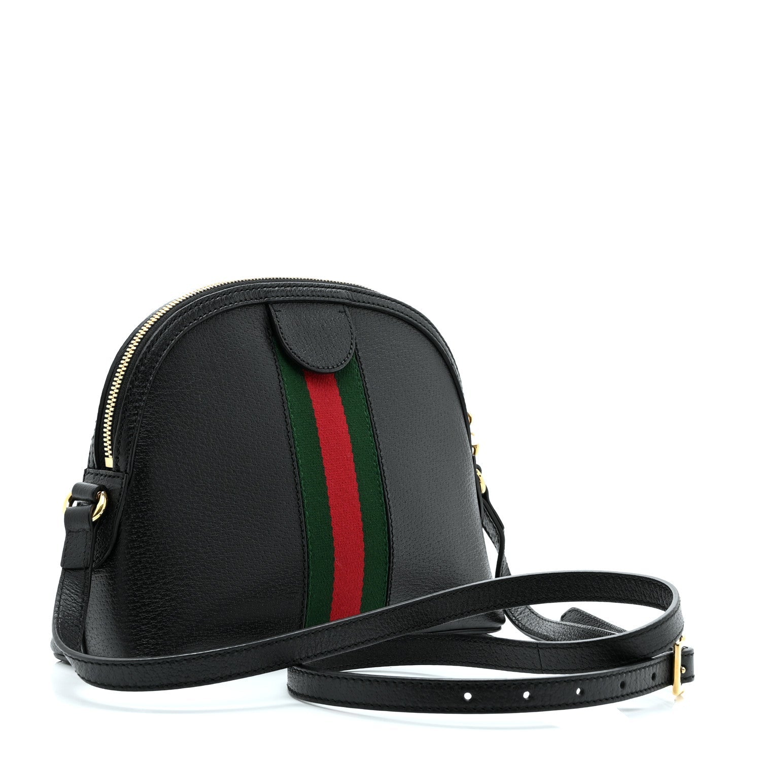 Calfskin GG Web Small Ophidia Dome Shoulder Bag Black