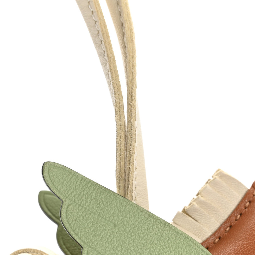 Milo Lambskin Grigri Rodeo Pegase Horse Bag Charm PM Craie Gold Vert Criquet