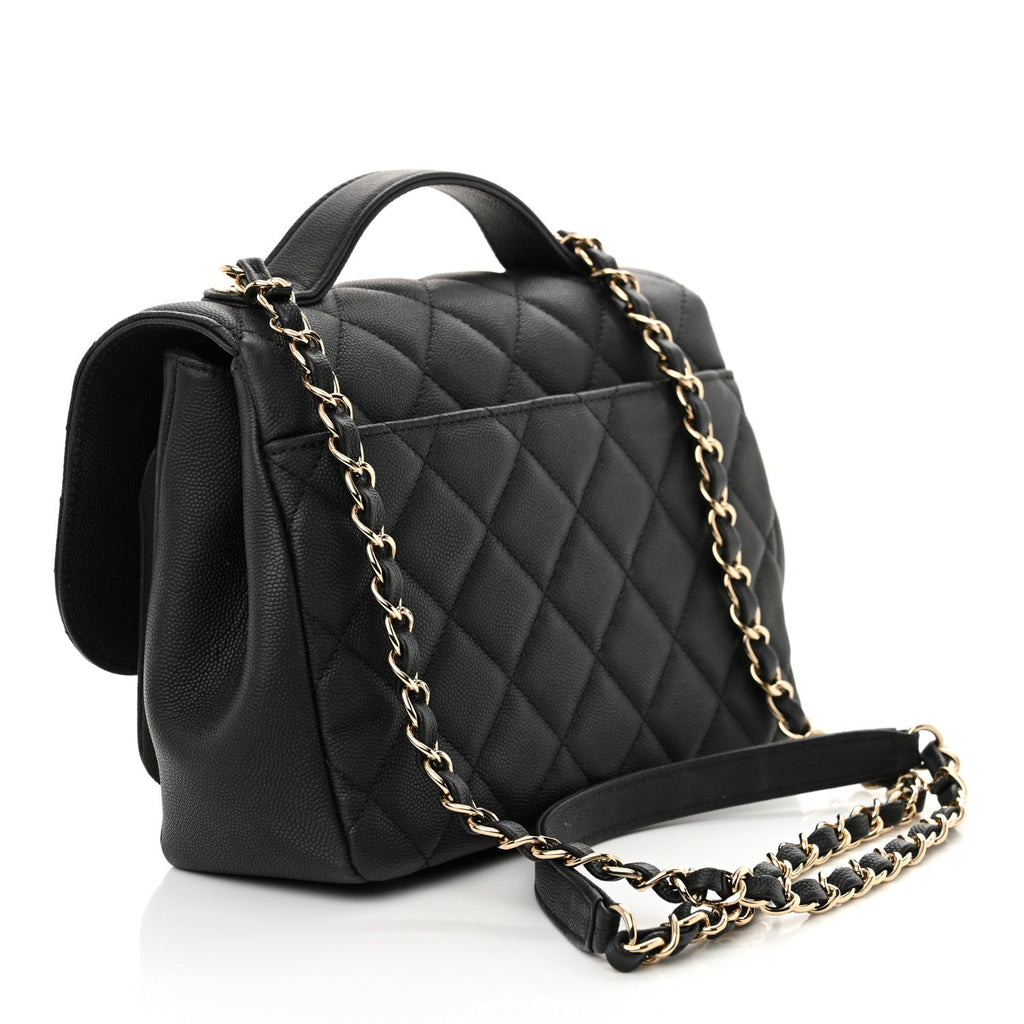 Caviar Quilted Medium Business Affinity Flap Black