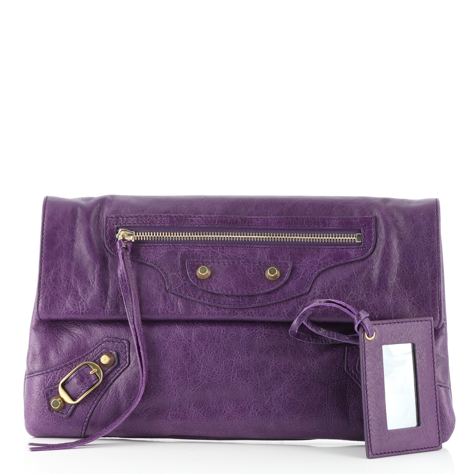 Classic Studs Envelope Clutch Leather