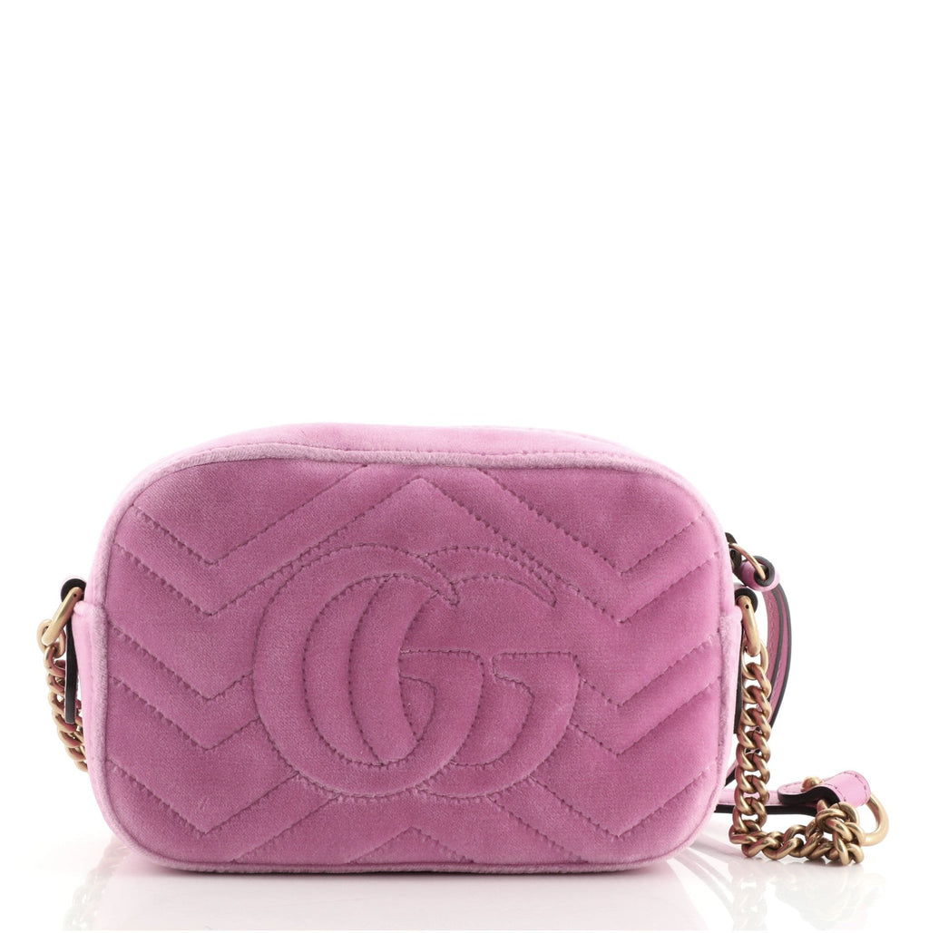 GG Marmont Shoulder Bag Crystal Embellished Matelasse Velvet Mini