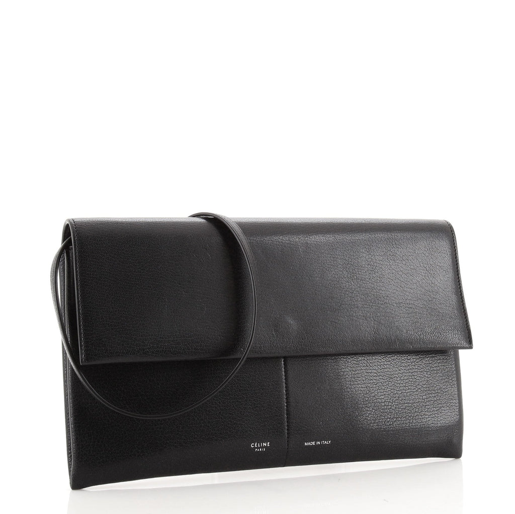 Folded Strap Clutch Leather