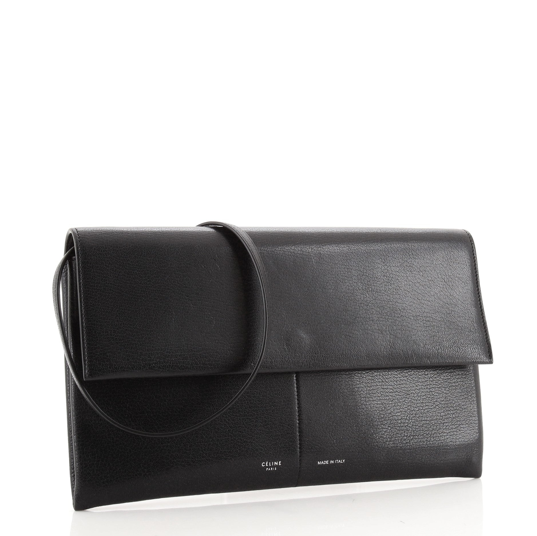 Folded Strap Clutch Leather
